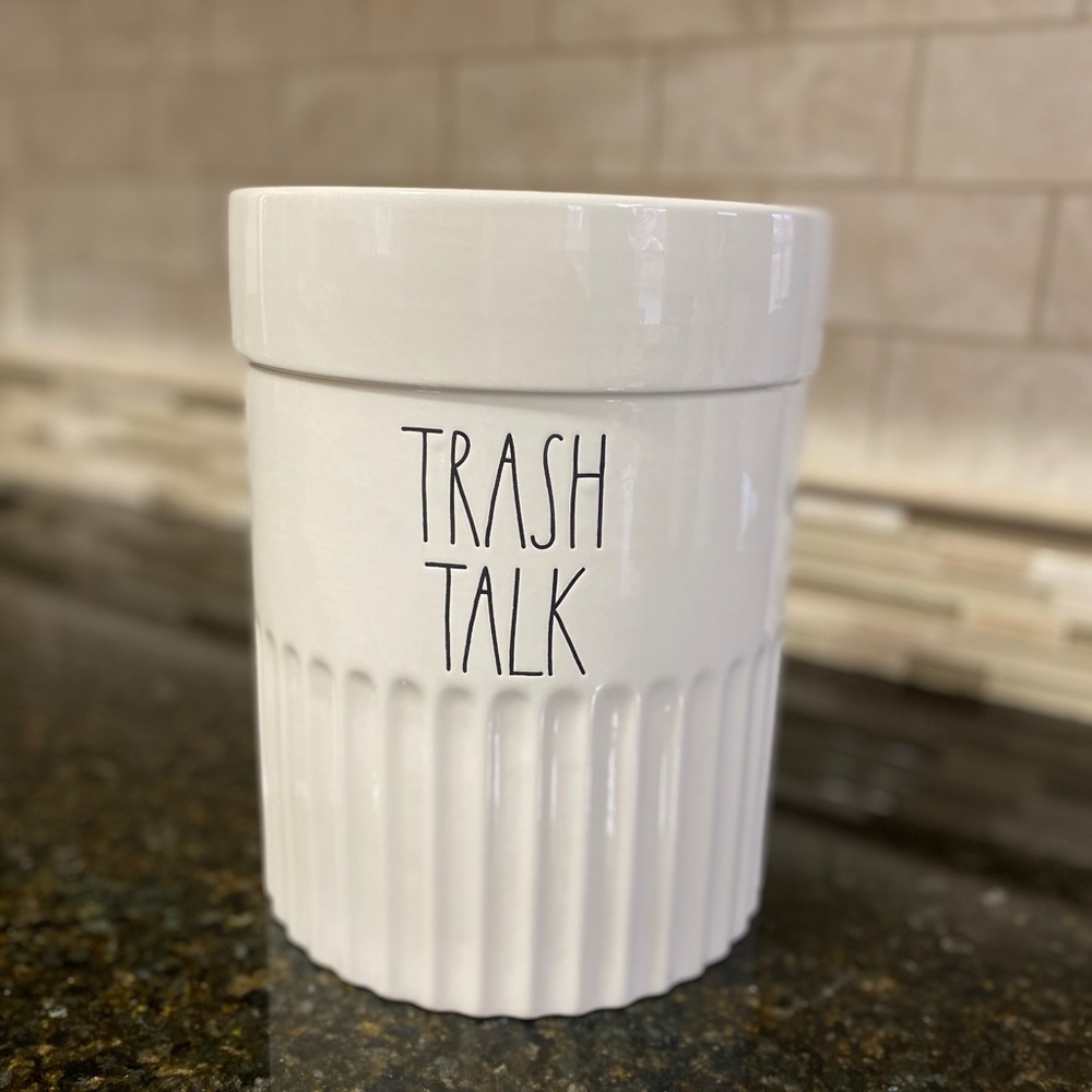 Rae Dunn Trash Talk Garbage Can